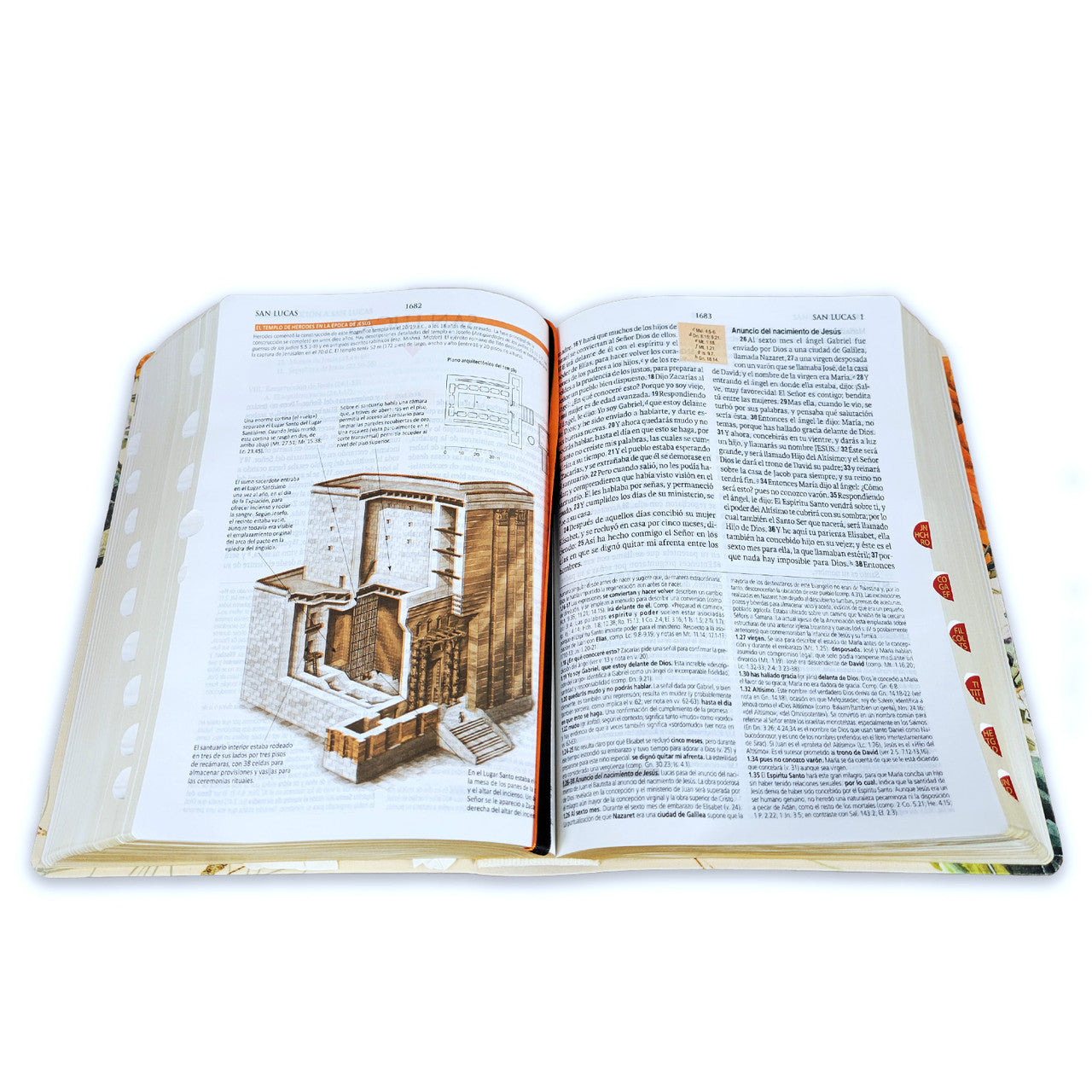 RV1960 Women's Theological Study Bible Faux Floral Woven Leather with Index