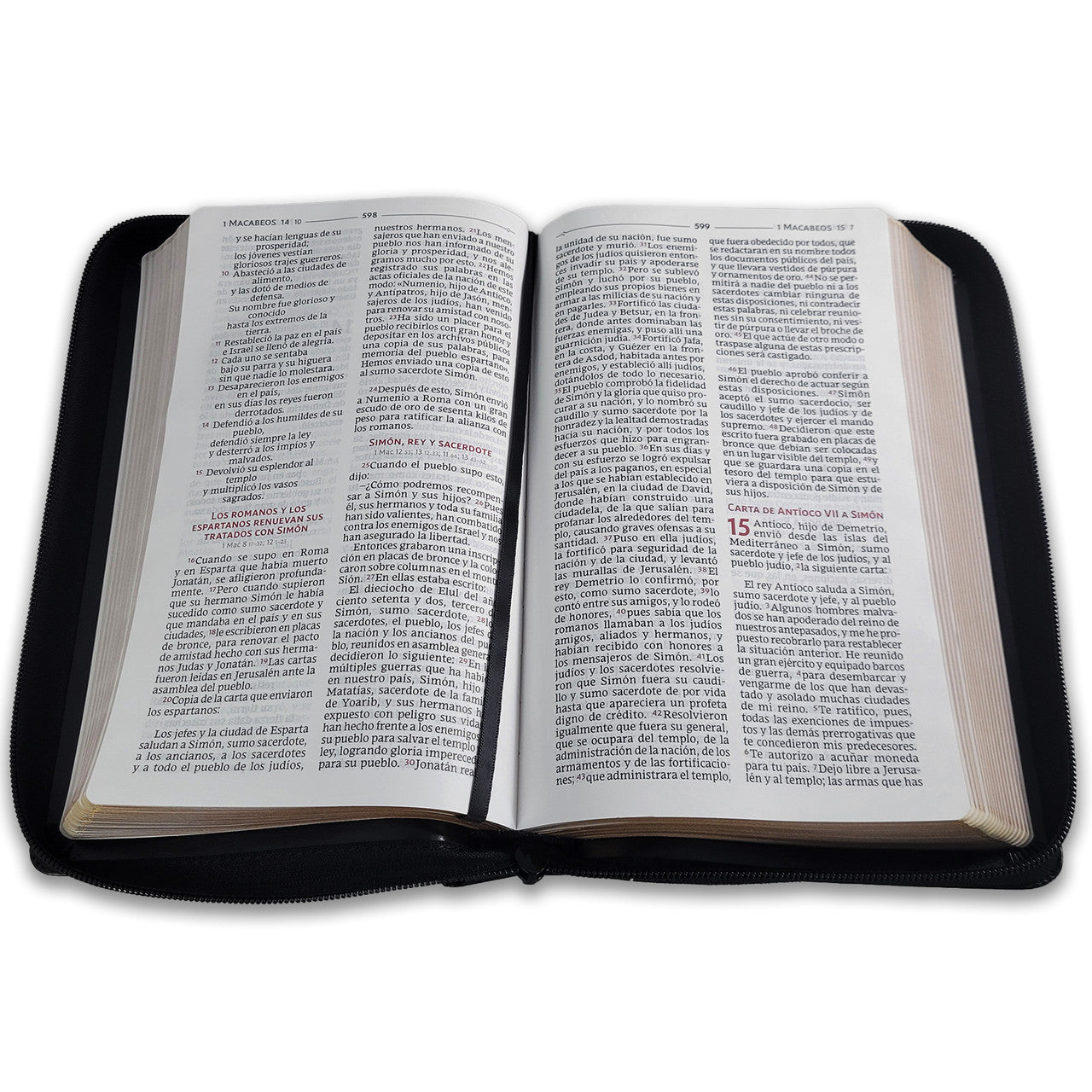 Holy Bible with Zipper, American Bible, Personal Size Faux Leather Black - Catholic Bible