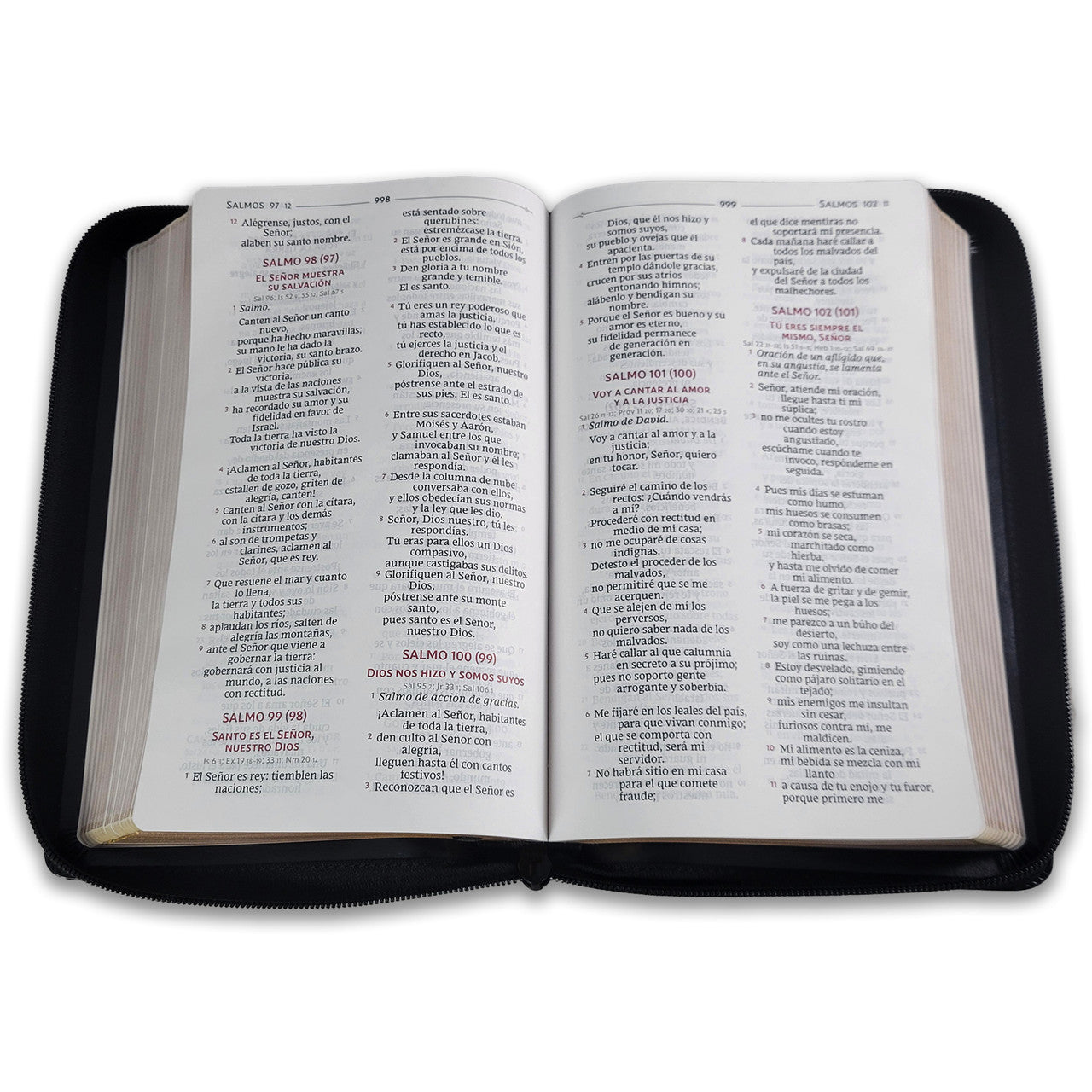 Holy Bible with Zipper, American Bible, Personal Size Faux Leather Black - Catholic Bible