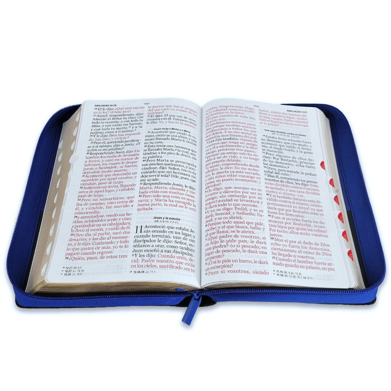 Biblia con Cierre Letra Gigante Manual 14 puntos RV1960 imit piel negro/azul/brújula con índice
