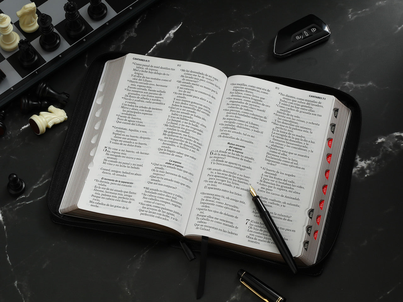 Large Print 12 point Zipper Bible RV1960 imitation black with index