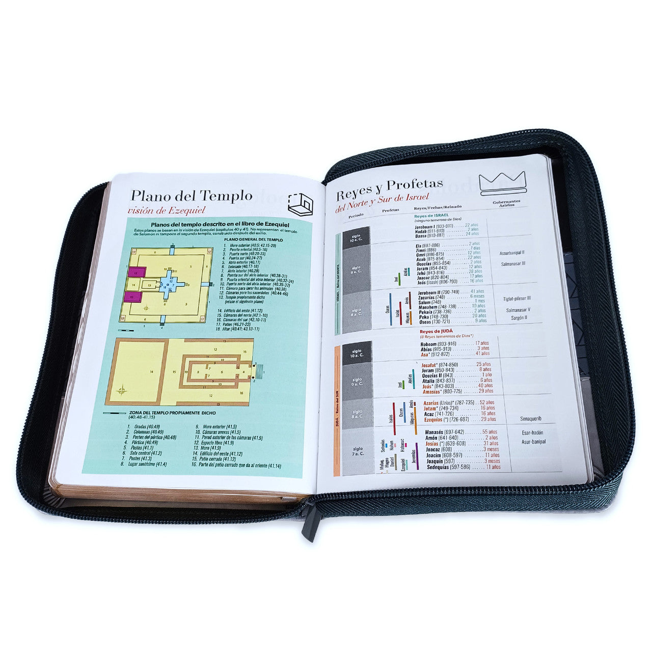 Biblia con cierre compacta 11 puntos RV 1960 imitó tricolor negro/gris con indice