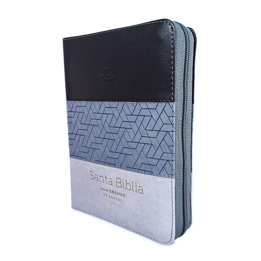 Compact 11 point zipper Bible RV 1960 imitated tricolor black/gray with index