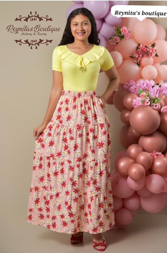 Yellow skirt and blouse set