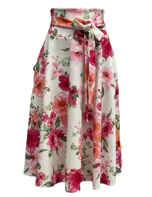 White floral bouquet skirt with ribbon B
