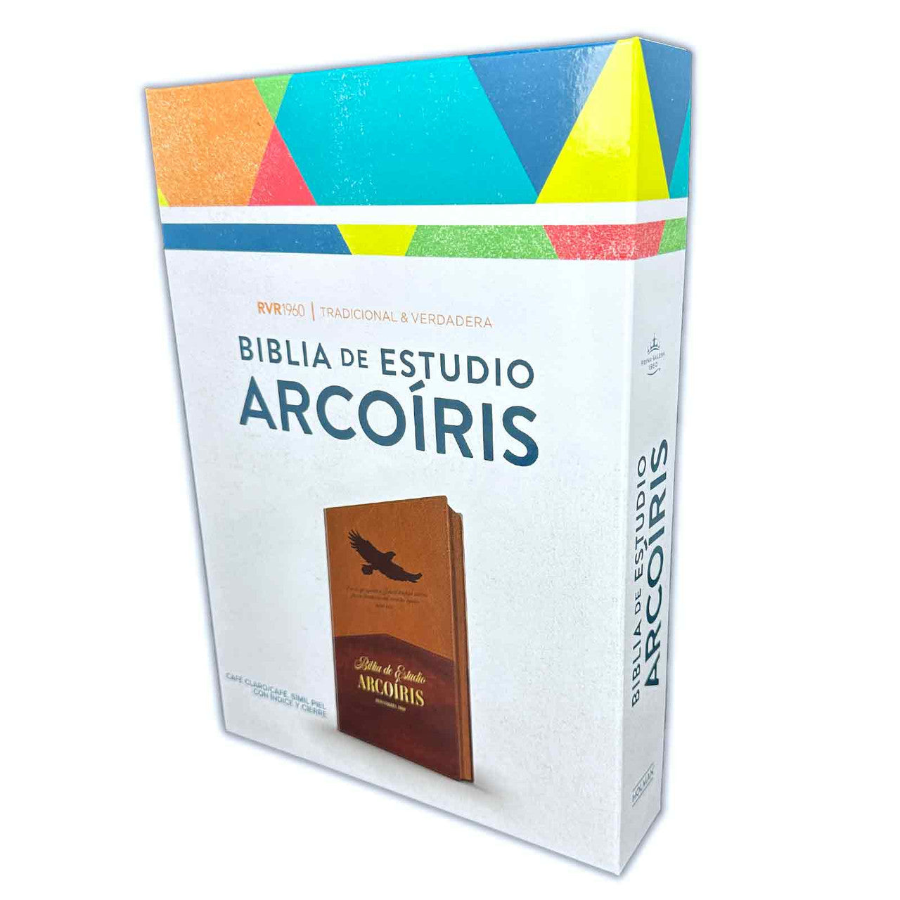 Rainbow Study Bible with Closure RV1960 imitation brown duotone leather with index - But those who wait for Jehovah