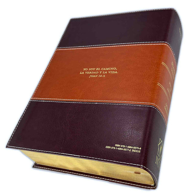 Living Daily Study Bible Large Print New Living Translation NLT - brown felt leather with index
