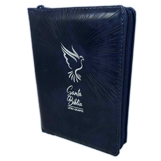 Compact Bible with RV1960 Closure: imitation. blue leather with index