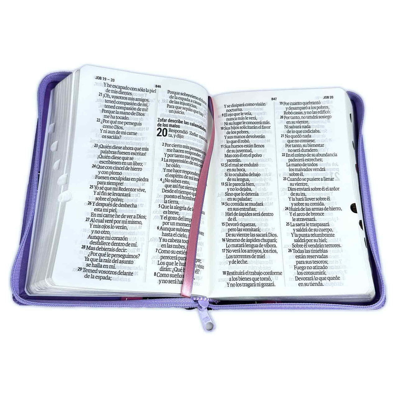 Manual Giant Letter Bible with RV1960 Closure: imitation. lilac leather with index