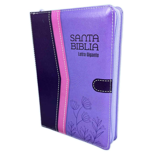 Manual Giant Letter Bible with RV1960 Closure: imitation. lilac leather with index