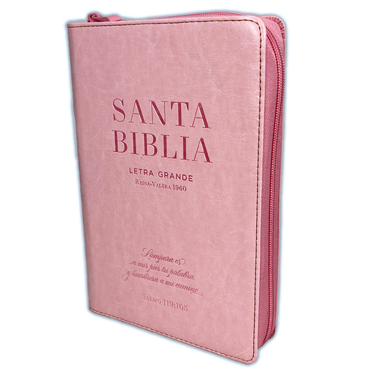 Large Letter Bible with RV1960 Closure, imitation. light pink skin with index finger - Lamp is at my feet