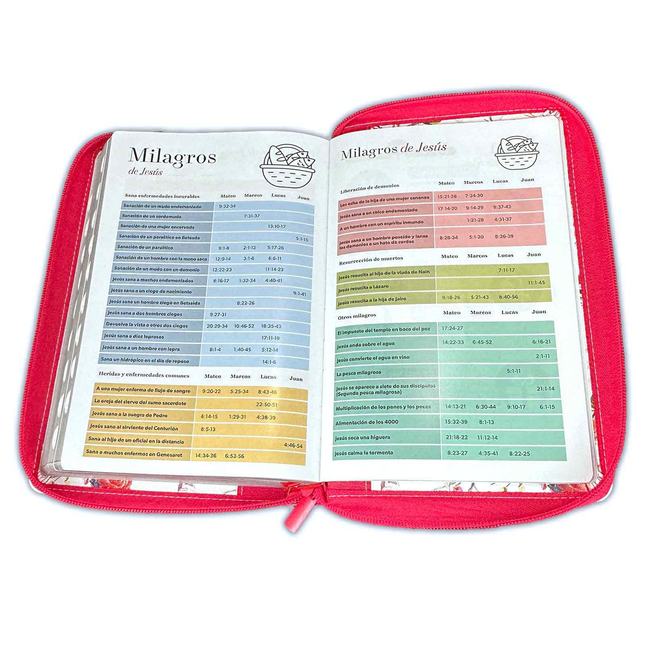 Bible with Large Print Closure 12 points RV1960 imitation. floral leather/fuchsia butterflies with index