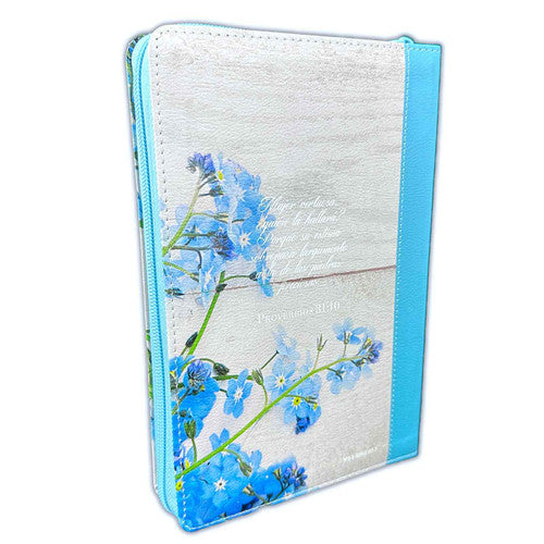 Bible with Large Print Closure 12 points RV1960 imitation. floral and turquoise with index - Virtuoso Woman
