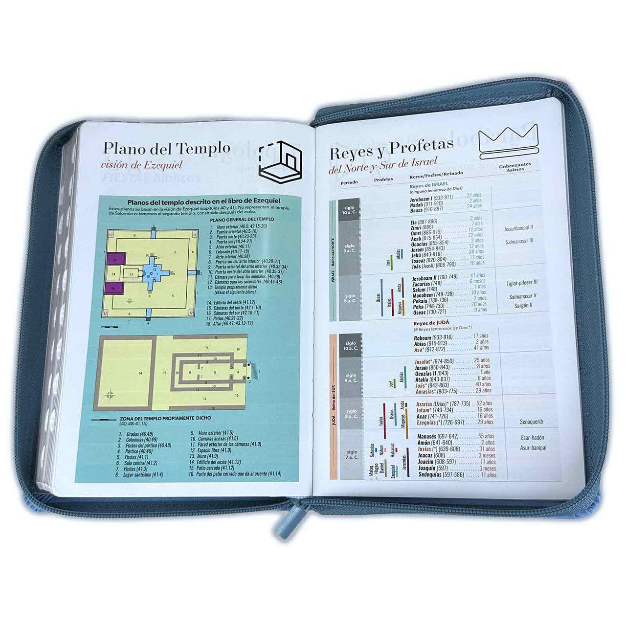 Bible with Large Print Closure 12 points RV1960 imitation. light blue duotone with index
