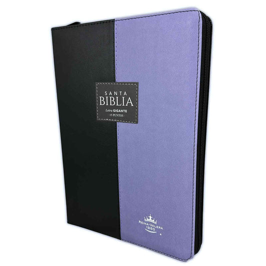 Bible with Closure Giant Letter 15 points RV1960 imitation lilac duotone with index