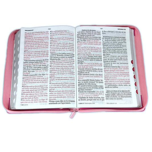 Bible with Zipper Super Giant Letter 19 points RV1960 imitation duotone pink and fuchsia with index - Examine me, O God