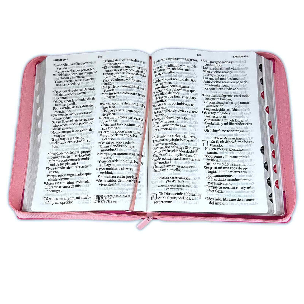 Bible with Zipper Super Giant Letter 19 points RV1960 imitation duotone pink and fuchsia with index - Examine me, O God