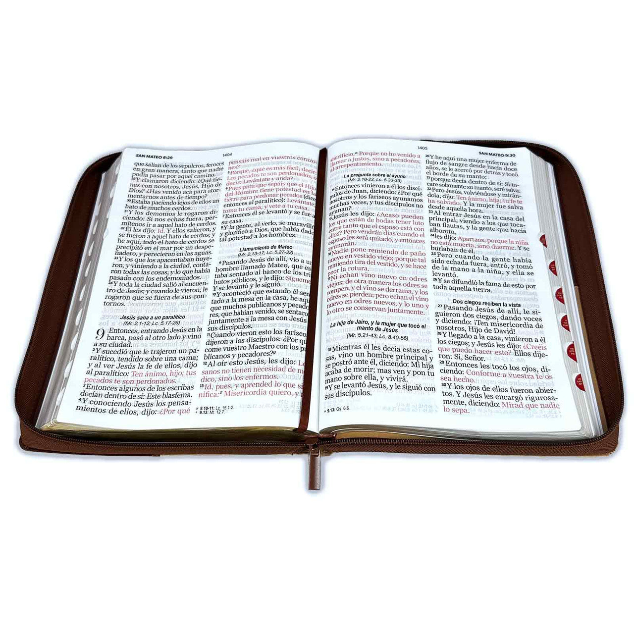 Bible with Closure Super Giant Letter 19 points RV1960 duotone brown with index