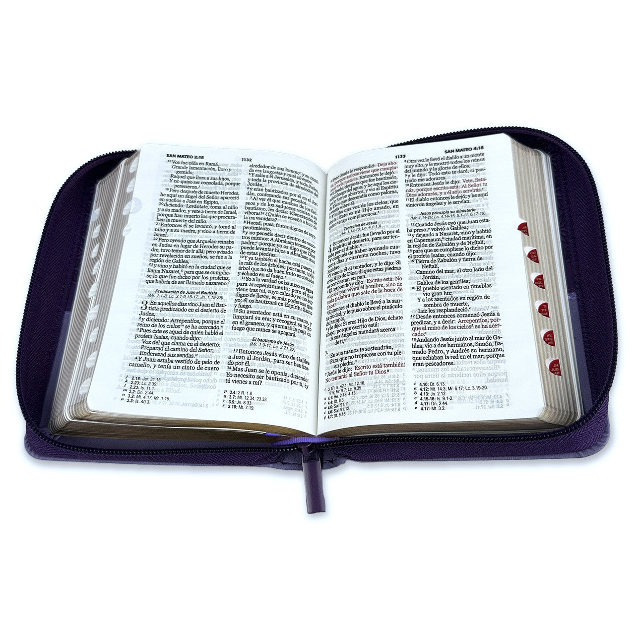 Pocket Bible with Closure RV1960 imitation lilac bifloral leather with index