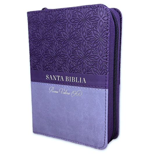 Pocket Bible with Closure RV1960 imitation lilac bifloral leather with index