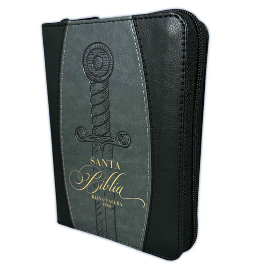 Pocket Sword Bible with RV1960 black imitation zipper with index - Hebrews 4:12