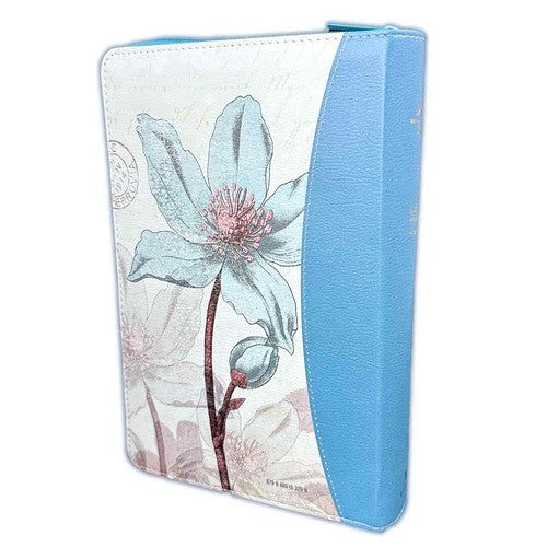 Bible with Closure Giant Letter Manual 14 points RV1960 imitation duotone turquoise floral