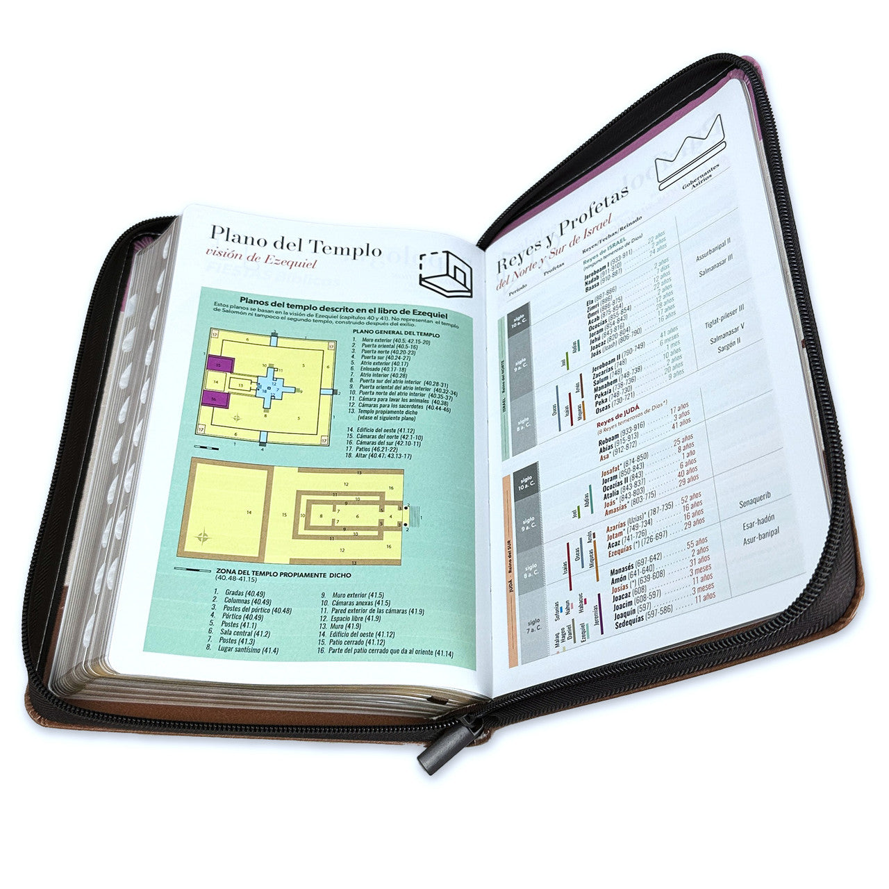 Bible with Large Print Closure 12 points RV1960 imitation. brown and pink floral with index - Me and my house