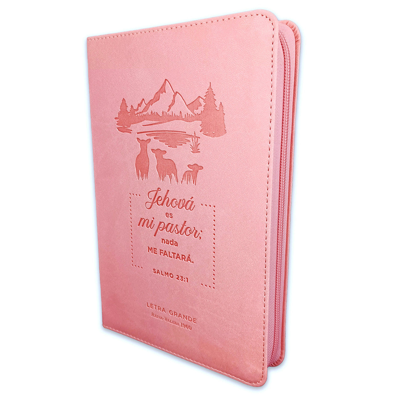 Bible with Large Print Closure 12 points RV1960 imitation. rose with index - Jehovah is my Shepherd