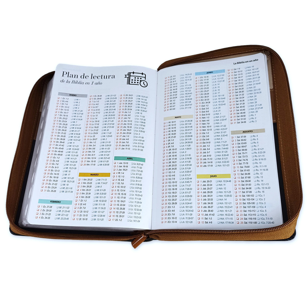 Bible with Closure Giant Letter Manual 14 points RV1960 imitation brown tricolor leather with index
