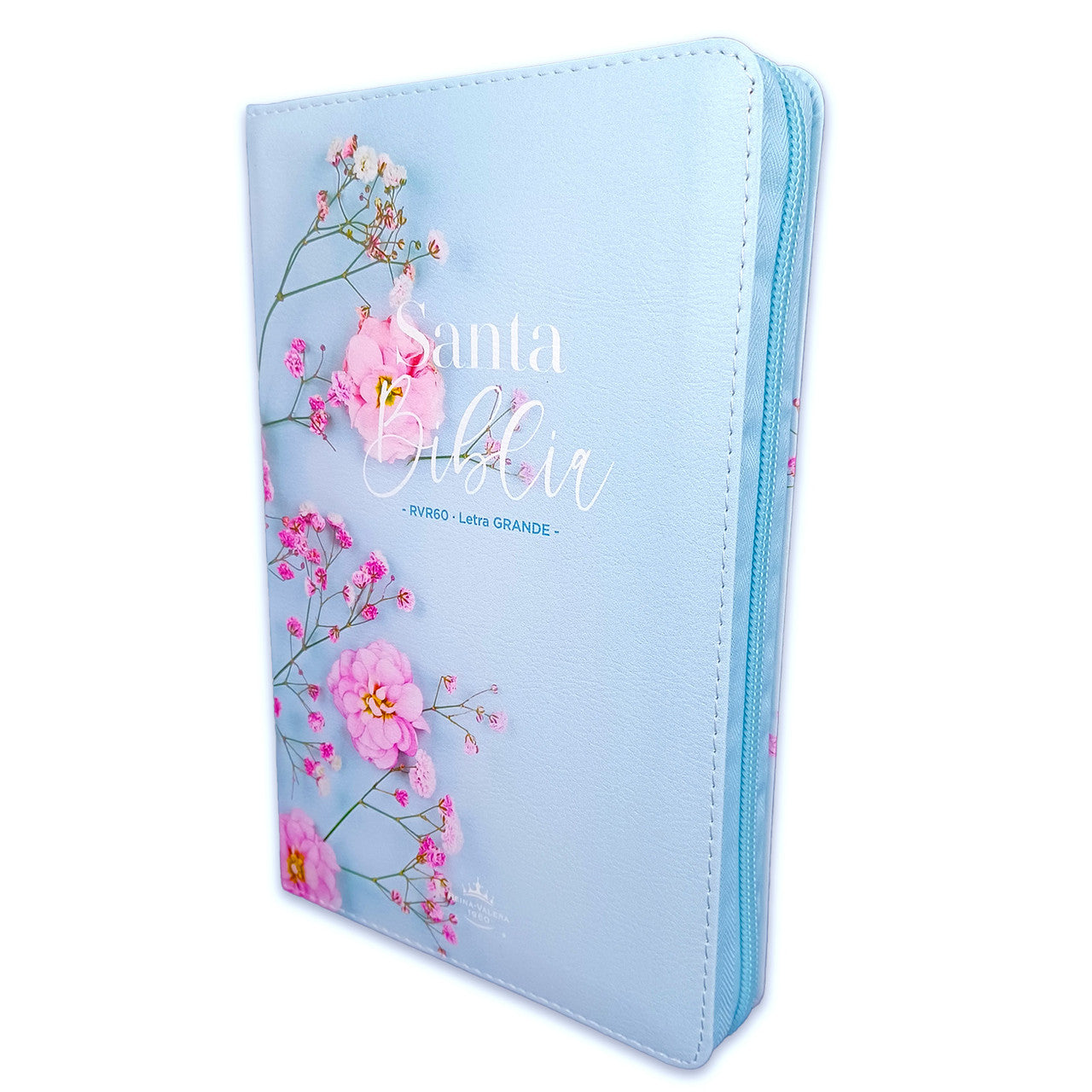 Bible with Large Print Closure 12 points RV1960 imitation. turquoise floral with index