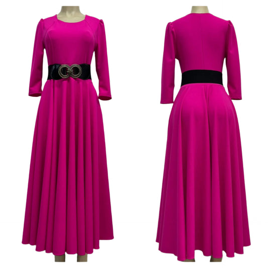 Fuchsia Camila Dress with Black Belt
