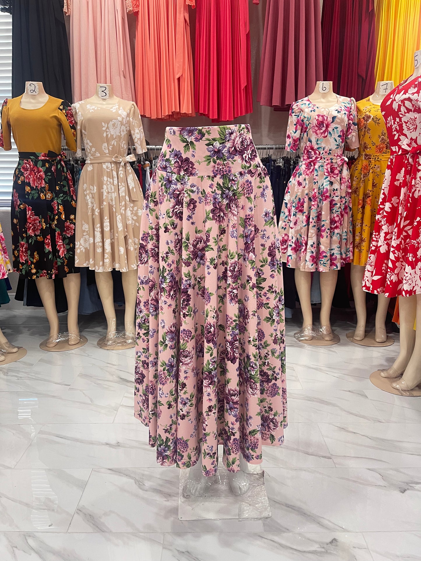 Falda rosa bebe floreada