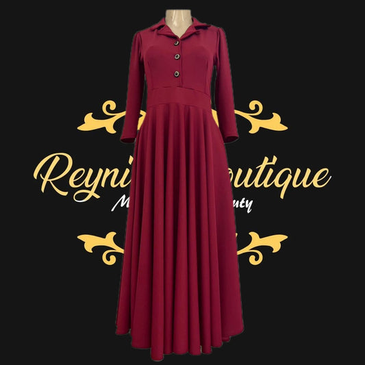 Full Maroon Disco dress