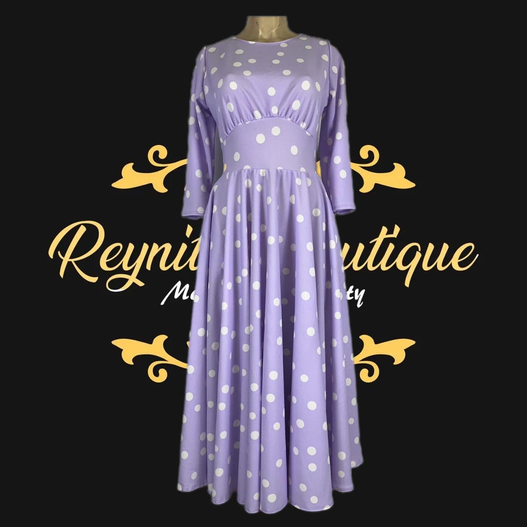 purple dress with white