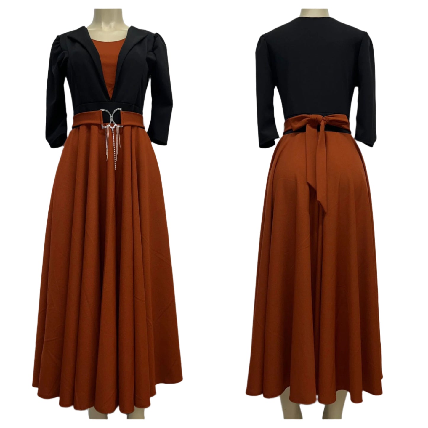 Vestido maxi cafe