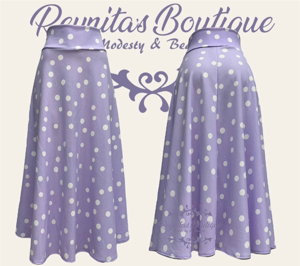 Lilac polka dot skirt N/B