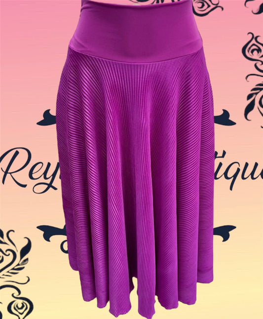 full disco long ruched magenta skirt
