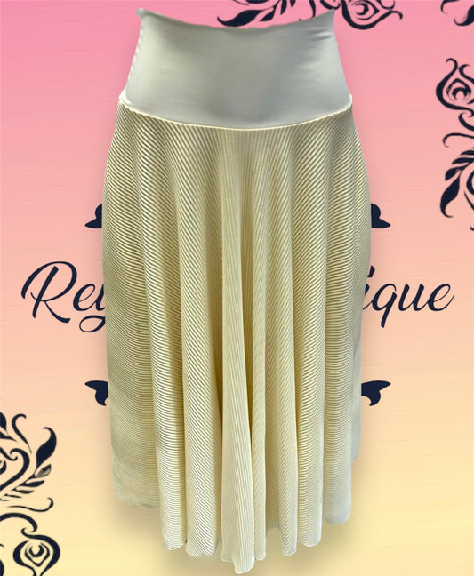 Champagne ruched long full disco skirt
