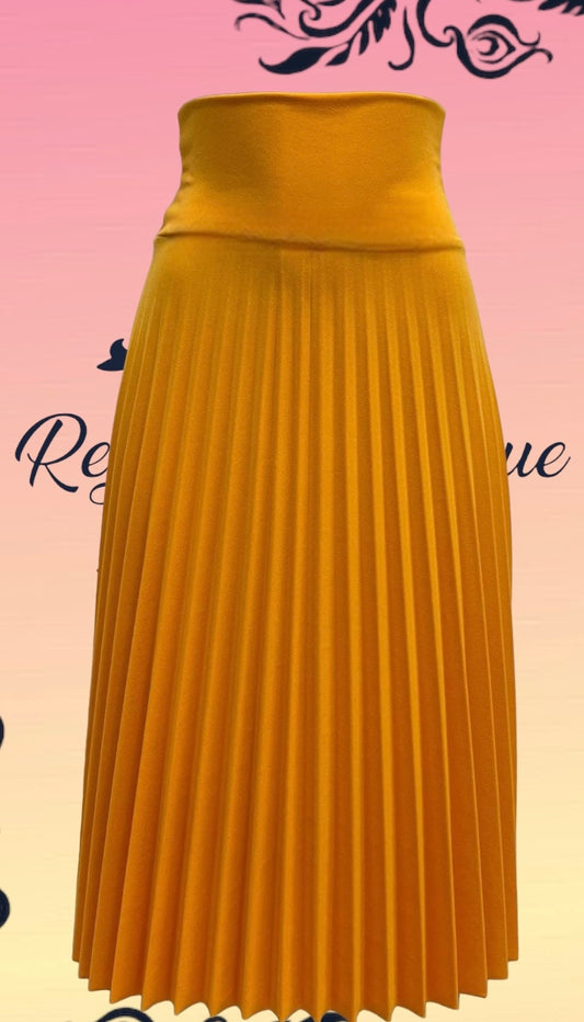 Orange skirt pleated 3/4 half disc N/B