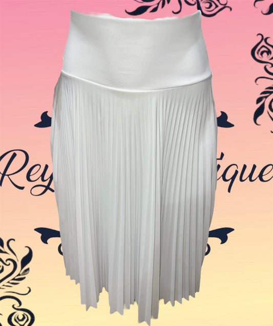 White pleated full disco skirt B