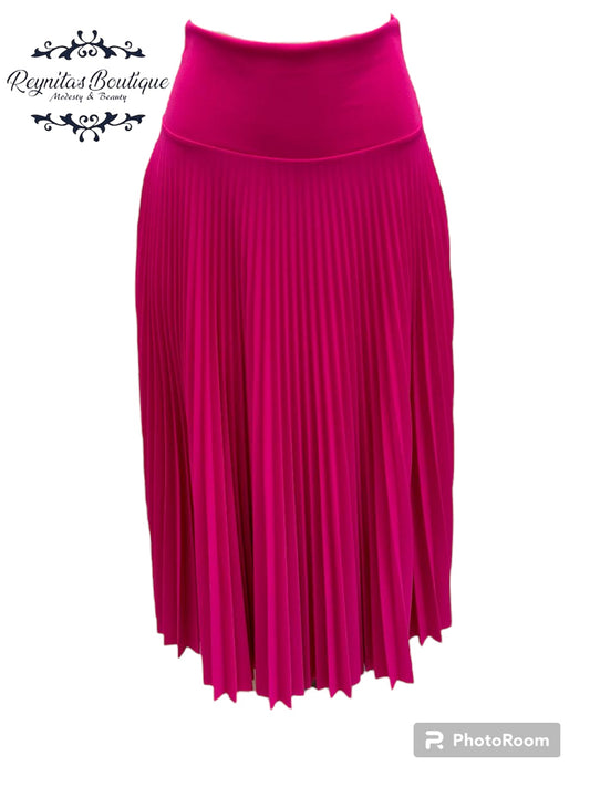 pink pleated disco full length skirt B