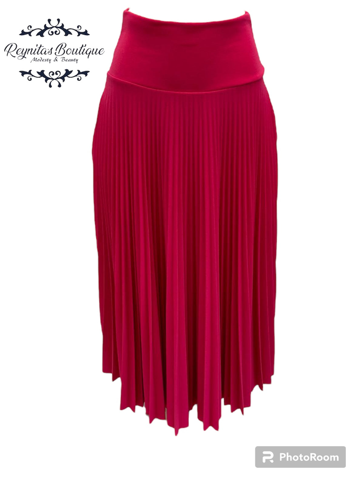 long full pleated fuchsia disco skirt B