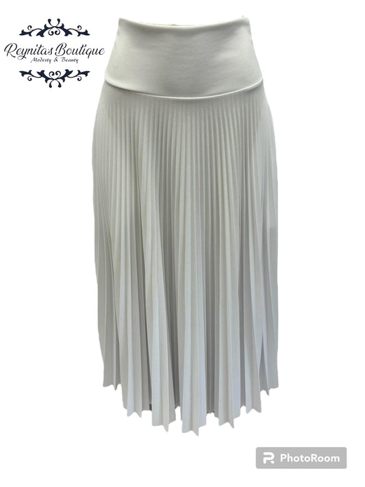 white pleated disco skirt full length B
