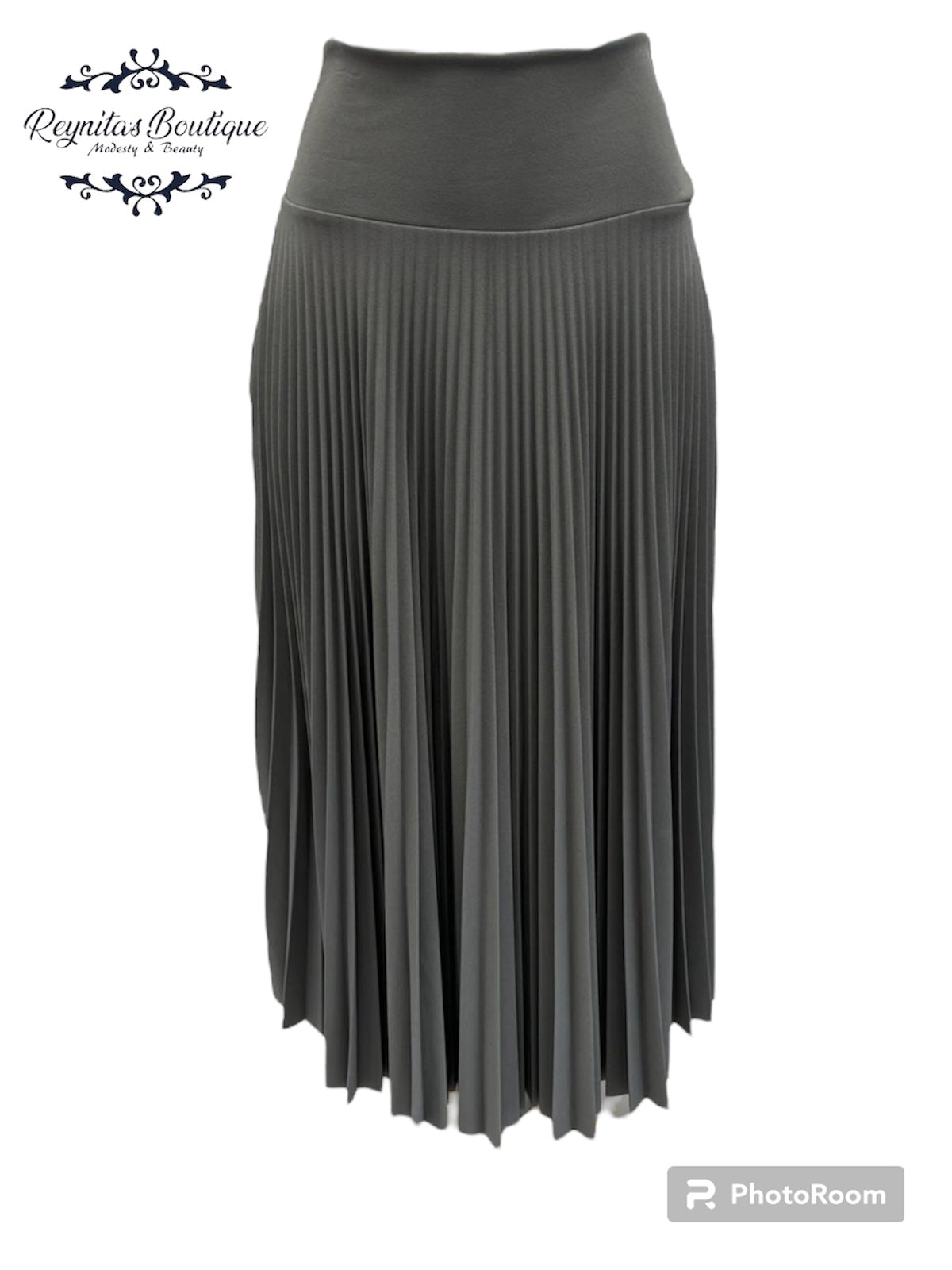Long grey pleated disco skirt B