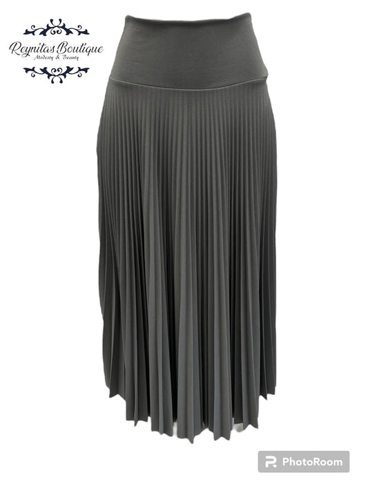 Long grey pleated disco skirt B