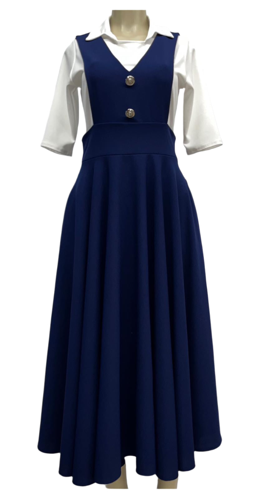 Navy blue full disco jumpsuit