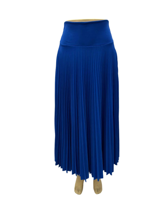 Long blue pleated full disco skirt B