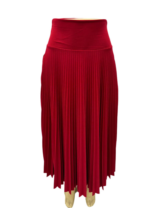 Ruby red pleated disco full long skirt B