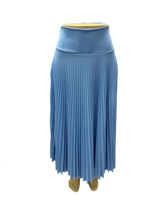 Sky blue pleated disco skirt long B