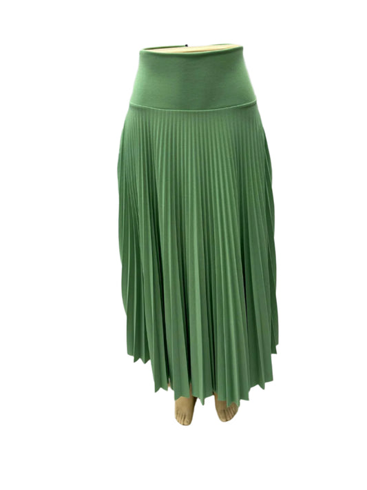 Pistachio green pleated disco full skirt long B
